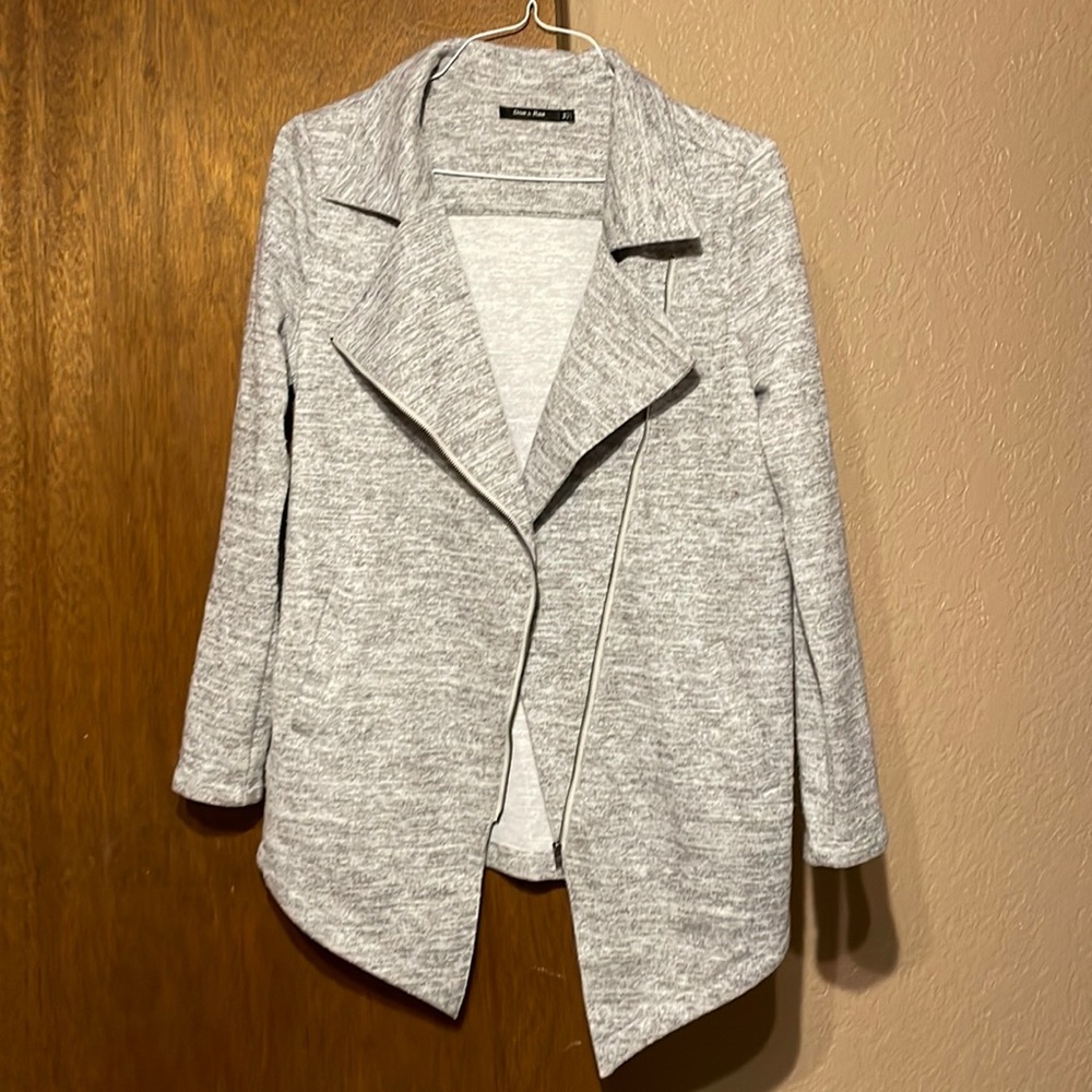 Doe & Rae light grey asymmetrical jacket